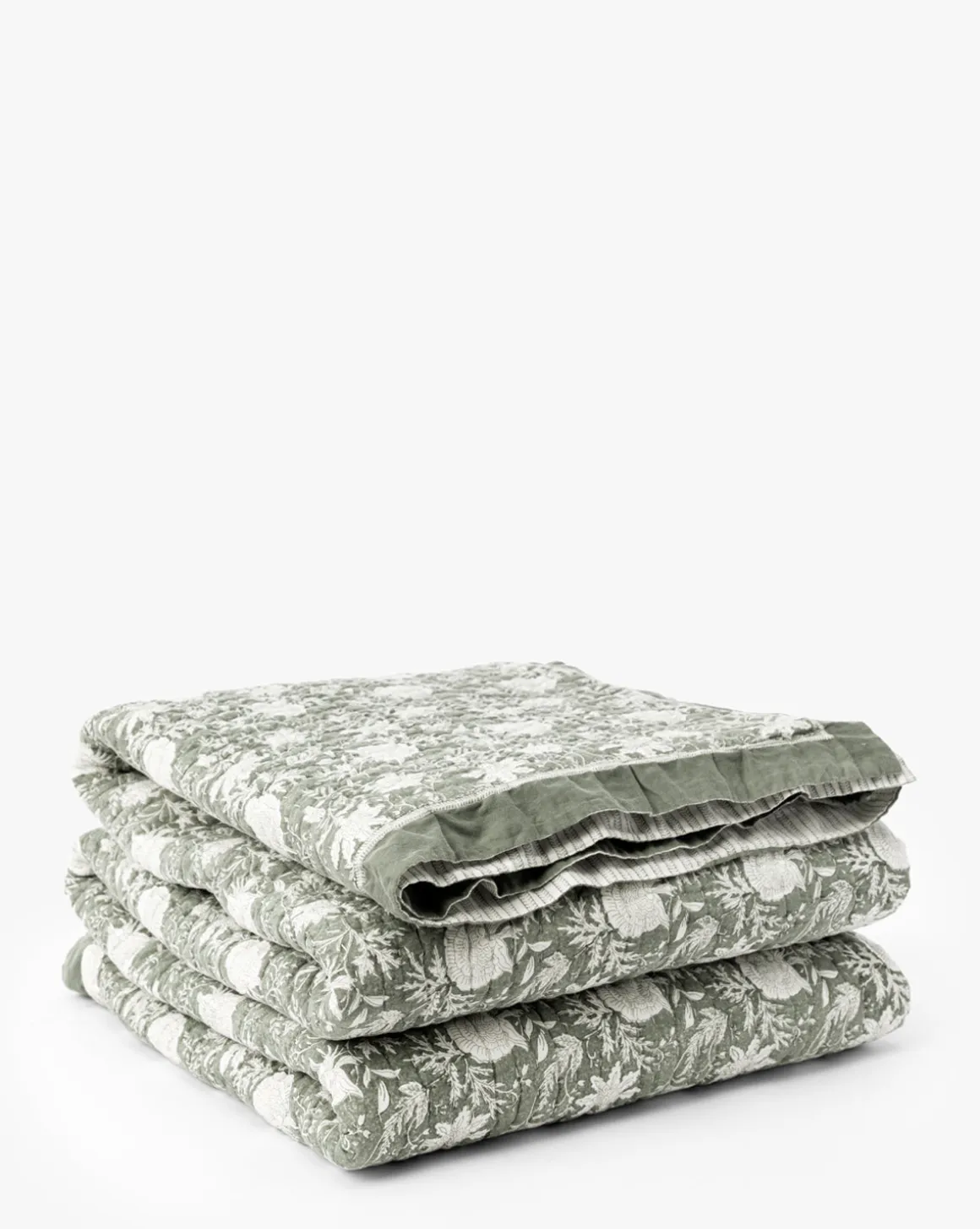 Audrey Sage Block Print Quilt