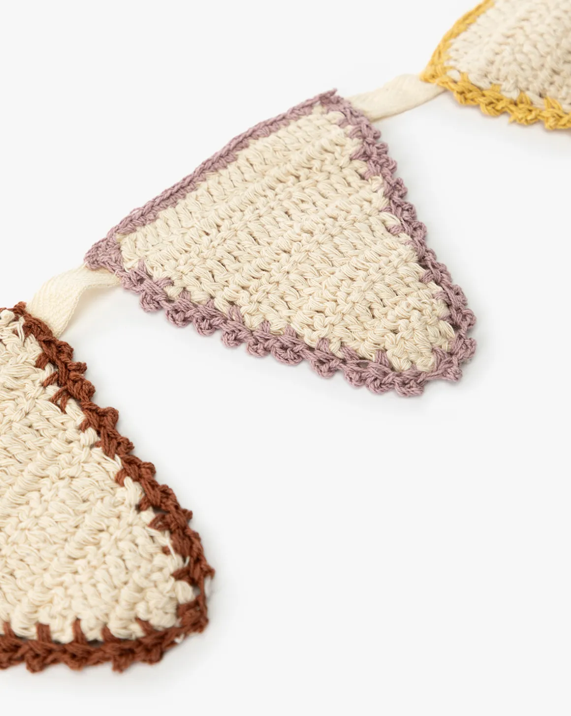 6' Cotton Crocheted Pennant Garland