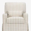 Crawford Pillowback Comfort Swivel Glider in Gingham