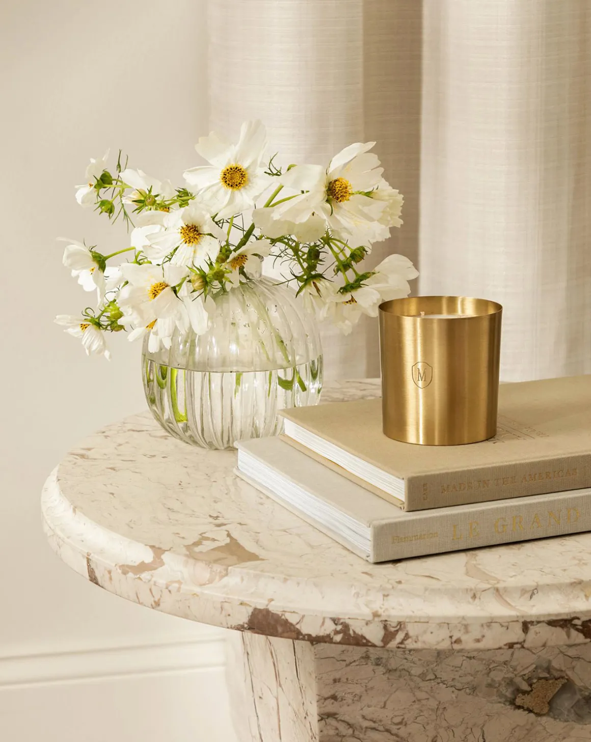 Embossed Brass Candle