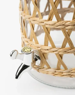 Glass Beverage Dispenser with Woven Sleeve