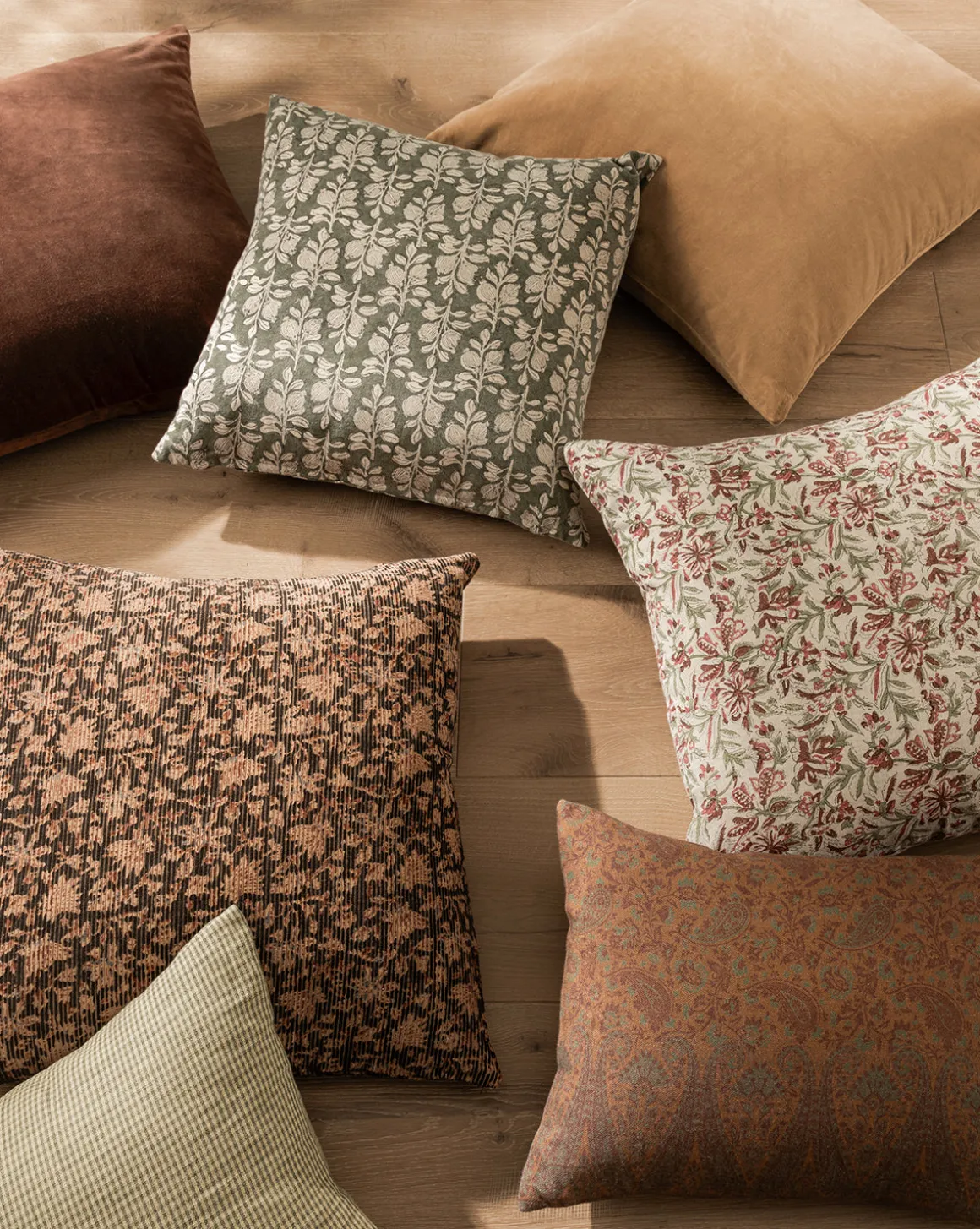Isolde Velvet Block Print Pillow Cover