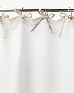 Lillian Shower Curtain with Striped Ties