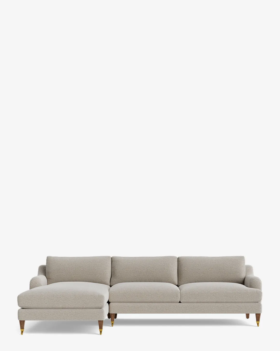 Lucille English Roll Arm Left Chaise Sectional 107"