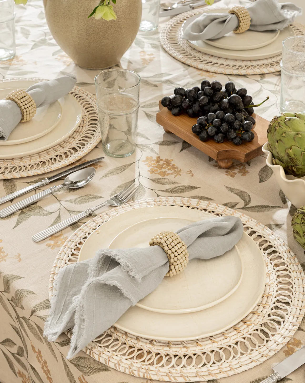 Mango Wood Bead Napkin Rings (Set of 4)