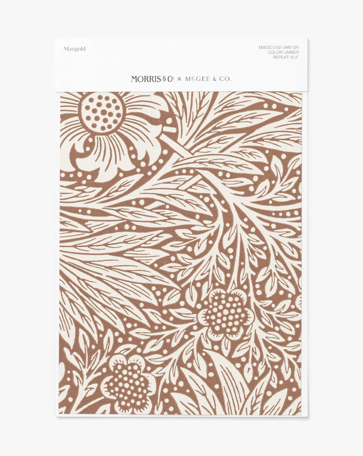 Morris & Co. x McGee & Co. Marigold Umber Wallpaper Swatch