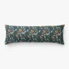 Teal Lotus Floral Pillow Cover