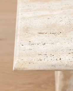 Travertine Side Table