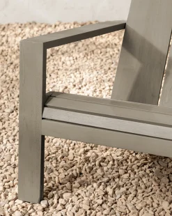 Triby Gray Teak Outdoor Lounge Chair
